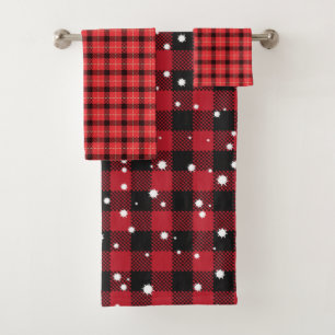 Buffalo check bath towels