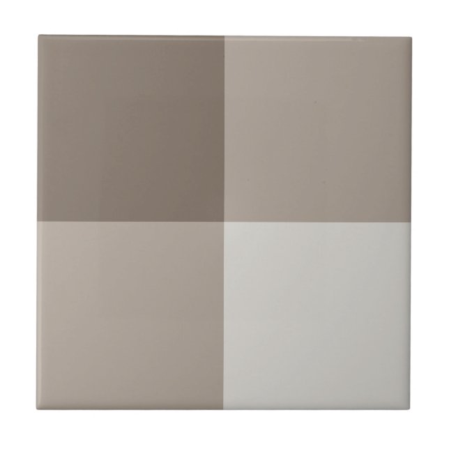 Buffalo Check Beige Cream Ivory Gingham Ceramic Tile (Front)
