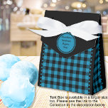 Buffalo Check - Black and Blue - 3x1.5x3.25 Tent  Favour Box<br><div class="desc">Black and blue buffalo check tent favour box. Text is customisable. If you use the 'edit design' button/tool,  you can also add your own images/photos as well. Other colorways,  shapes and box size available.

See the Collection of all box sizes & buffalo check colours here:
https://www.zazzle.com/collections/119842043554925619</div>