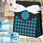 Buffalo Check - Black and Blue - 4x2x5 Tent Favour Box<br><div class="desc">Black and blue buffalo check tent favour box. Text is customisable. If you use the 'edit design' button/tool,  you can also add your own images/photos as well. Other colorways,  shapes and box size available.

See the Collection of all box sizes & buffalo check colours here:
https://www.zazzle.com/collections/119842043554925619</div>
