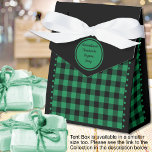 Buffalo Check - Black and Green - 4x2x5 Tent Favour Box<br><div class="desc">Black and green buffalo check tent favour box. Text is customisable. If you use the 'edit design' button/tool,  you can also add your own images/photos as well. Other colorways,  shapes and box size available.

See the Collection of all box sizes & buffalo check colours here:
https://www.zazzle.com/collections/119842043554925619</div>