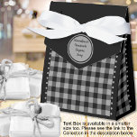 Buffalo Check - Black and Grey - 4x2x5 Tent Favour Box<br><div class="desc">Black and grey buffalo check tent favour box. Text is customisable. If you use the 'edit design' button/tool,  you can also add your own images/photos as well. Other colorways,  shapes and box size available.

See the Collection of all box sizes & buffalo check colours here:
https://www.zazzle.com/collections/119842043554925619</div>