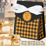 Buffalo Check - Black and Orange - 4x2x5 Tent Favour Box<br><div class="desc">Black and orange buffalo check tent favour box. Text is customisable. If you use the 'edit design' button/tool,  you can also add your own images/photos as well. Other colorways,  shapes and box size available.

See the Collection of all box sizes & buffalo check colours here:
https://www.zazzle.com/collections/119842043554925619</div>
