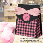 Buffalo Check - Black and Pink - 3x1.5x3.25 Tent  Favour Box<br><div class="desc">Black and pink buffalo check tent favour box. Text is customisable. If you use the 'edit design' button/tool,  you can also add your own images/photos as well. Other colorways,  shapes and box size available.

See the Collection of all box sizes & buffalo check colours here:
https://www.zazzle.com/collections/119842043554925619</div>