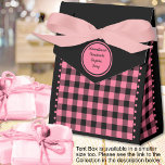 Buffalo Check - Black and Pink - 4x2x5 Tent Favour Box<br><div class="desc">Black and pink buffalo check tent favour box. Text is customisable. If you use the 'edit design' button/tool,  you can also add your own images/photos as well. Other colorways,  shapes and box size available.

See the Collection of all box sizes & buffalo check colours here:
https://www.zazzle.com/collections/119842043554925619</div>