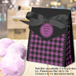 Buffalo Check -Black and Purple - 3x1.5x3.25 Tent  Favour Box<br><div class="desc">Black and purple buffalo check tent favour box. Text is customisable. If you use the 'edit design' button/tool,  you can also add your own images/photos as well. Other colorways,  shapes and box size available.

See the Collection of all box sizes & buffalo check colours here:
https://www.zazzle.com/collections/119842043554925619</div>
