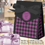 Buffalo Check - Black and Purple - 4x2x5 Tent Favour Box<br><div class="desc">Black and purple buffalo check tent favour box. Text is customisable. If you use the 'edit design' button/tool,  you can also add your own images/photos as well. Other colorways,  shapes and box size available.

See the Collection of all box sizes & buffalo check colours here:
https://www.zazzle.com/collections/119842043554925619</div>