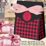 Buffalo Check - Black and Red - 4x2x5 Tent Favour Box<br><div class="desc">Black and red buffalo check tent favour box. Text is customisable. If you use the 'edit design' button/tool,  you can also add your own images/photos as well. Other colorways,  shapes and box size available.

See the Collection of all box sizes & buffalo check colours here:
https://www.zazzle.com/collections/119842043554925619</div>