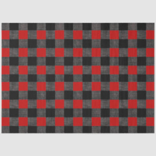 Buffalo Check Black and Red Tissue Paper