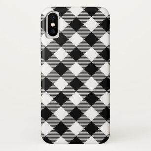 buffalo check, black and white iPhone x case