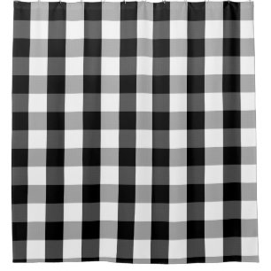 Buffalo Check Black and White Shower Curtain