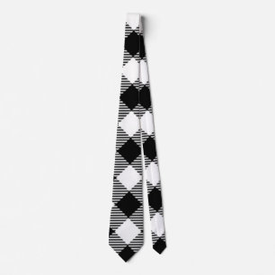 buffalo check, black and white tie