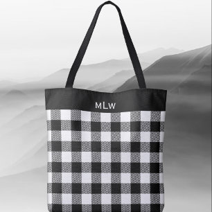 Buffalo Check-Black and White Tote Bag