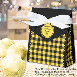 Buffalo Check -Black and Yellow - 3x1.5x3.25 Tent  Favour Box<br><div class="desc">Black and yellow buffalo check tent favour box. Text is customisable. If you use the 'edit design' button/tool,  you can also add your own images/photos as well. Other colorways,  shapes and box size available.

See the Collection of all box sizes & buffalo check colours here:
https://www.zazzle.com/collections/119842043554925619</div>