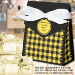 Buffalo Check - Black and Yellow - 4x2x5 Tent Favour Box<br><div class="desc">Black and yellow buffalo check tent favour box. Text is customisable. If you use the 'edit design' button/tool,  you can also add your own images/photos as well. Other colorways,  shapes and box size available.

See the Collection of all box sizes & buffalo check colours here:
https://www.zazzle.com/collections/119842043554925619</div>