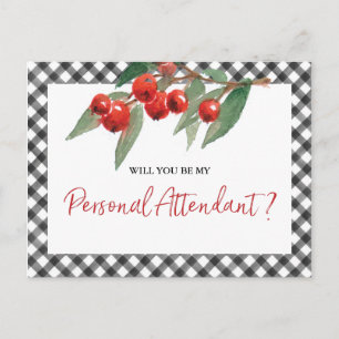 Buffalo Check Black & White Personal Attendant Postcard