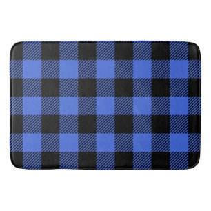 Buffalo Check Blue & Black Lumberjack Plaid Decor Bath Mat