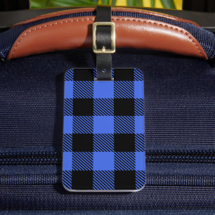 Buffalo Check Blue & Black Lumberjack Plaid Decor Luggage Tag