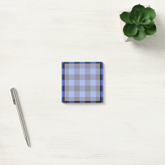 Buffalo Check Blue & Black Lumberjack Plaid Decor Post-it Notes (Office)