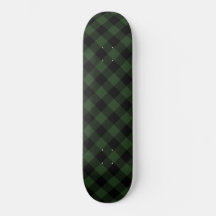 Buffalo Check Celtic Green and Black Smaller Plaid Skateboard