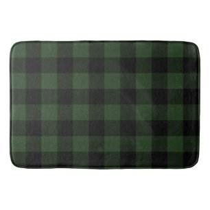 Buffalo Check Celtic Green and Black Squares Plaid Bath Mat