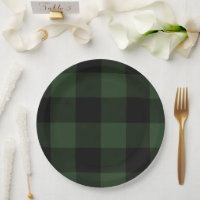Buffalo Check Celtic Green and Black Squares Plaid
