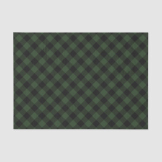 Buffalo Check Celtic Green and Black Squares Plaid Tissue Paper