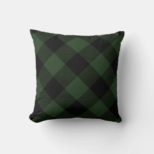 Buffalo Check Celtic Green and Black Xmas Plaid Cushion