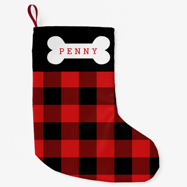 Buffalo Check Dog Stocking (Front)