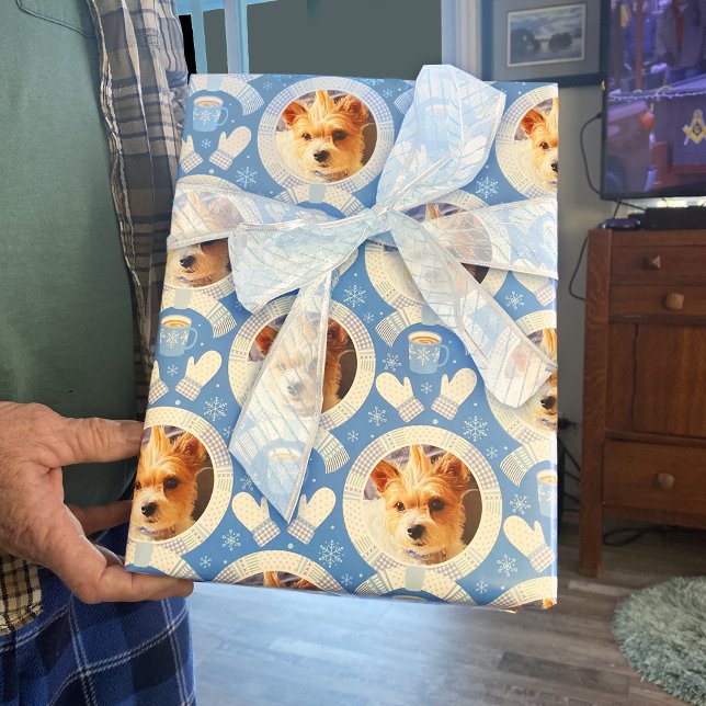 Buffalo Check Dot Christmas Scarf Photo Wrapping Paper Sheet (Creator Uploaded)