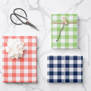 Buffalo Check gingham pattern Set Holiday Wrapping Paper Sheet