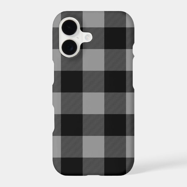 Buffalo Check Grey and Black Squares Plaid (Back)