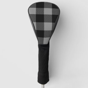 Buffalo Check Grey and Black Squares Plaid Golf Head Cover