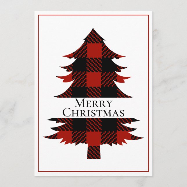 Buffalo Check Merry Christmas Rustic Simple (Front)