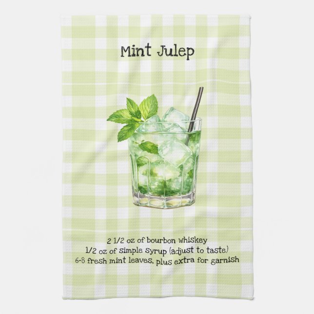 Buffalo Check Mint Julep Bar | Tea Towel (Vertical)