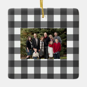buffalo check name and photo ornament