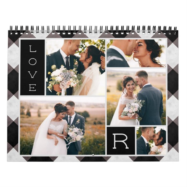 Buffalo Check Newlyweds First Year Wedding Photos Calendar (Cover)