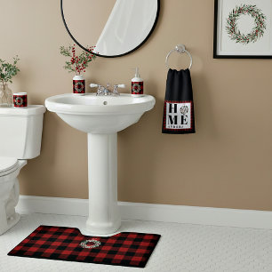 Buffalo check ornament "Home" personalised Hand Towel