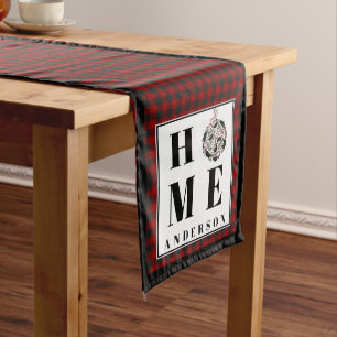 Buffalo check ornament "Home" personalised Medium Table Runner