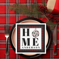 Buffalo check ornament "Home" personalised