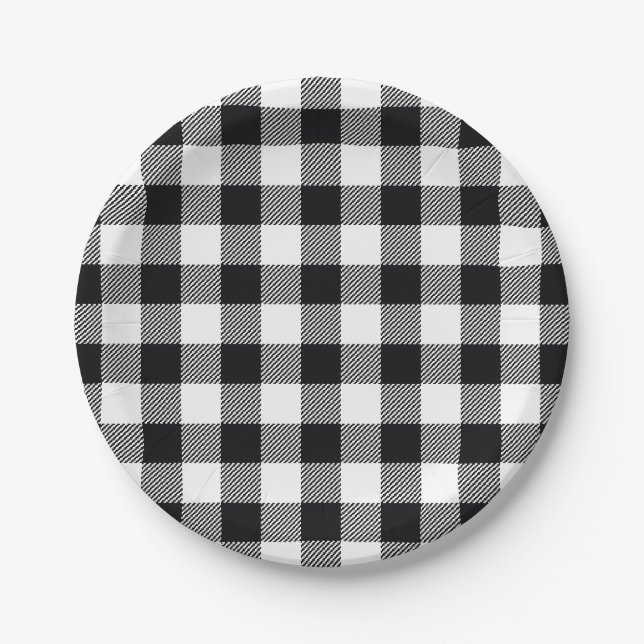 Buffalo Check Pattern Holiday Paper Plate (Front)