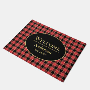 Buffalo Check Personalised Name Custom Colours SVG Doormat