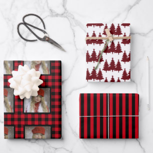 Buffalo Check Photo Christmas Wrapping Paper Sheet