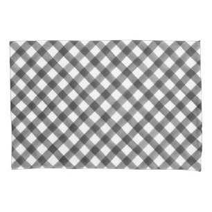 Buffalo Check Plaid Black White Pattern Farmhouse Pillowcase