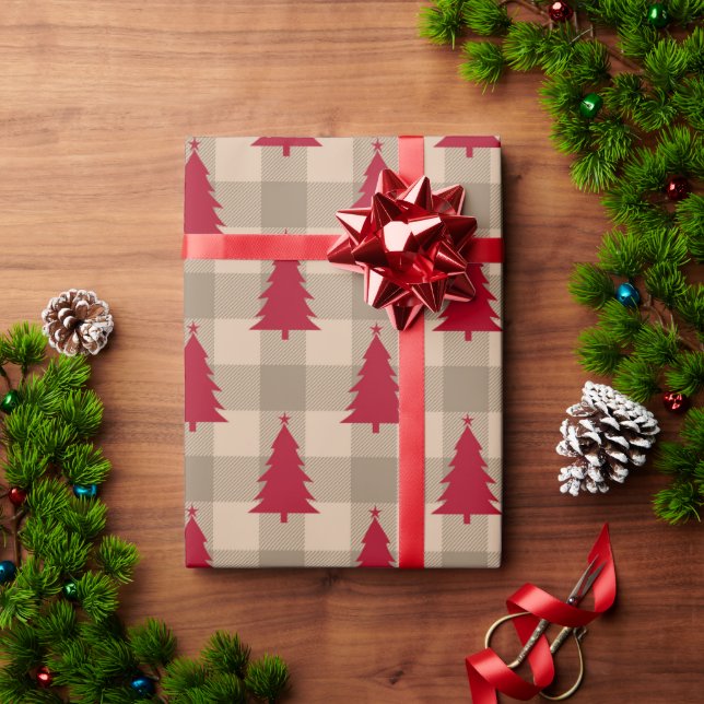 Buffalo Check Plaid CountryChristmas Tree Wrapping Paper (Holiday Gift)