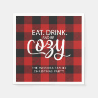 Buffalo Check Plaid Eat Drink Be Cosy Christmas