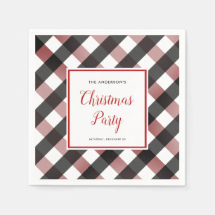 Buffalo Check Plaid Rustic Christmas Party Napkin
