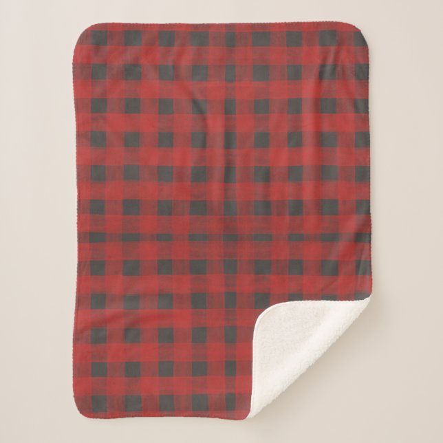 Buffalo Check Plaid Sherpa Blanket (Front)