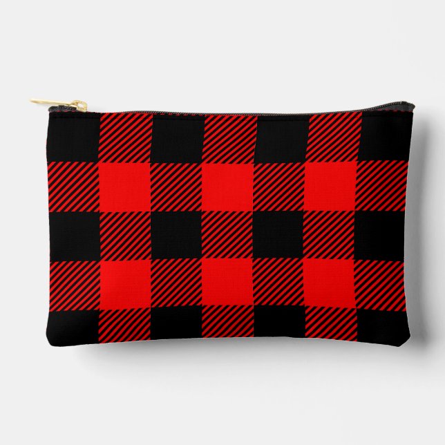 Buffalo Check Red and Black Lumberjack Plaid Decor Accessory Pouch (Front)