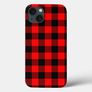 Buffalo Check Red and Black Lumberjack Plaid Decor iPhone 13 Case